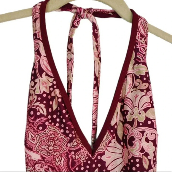 Carmen Marc Valvo One Piece Halter Swim Suit Sz S - Picture 3 of 12